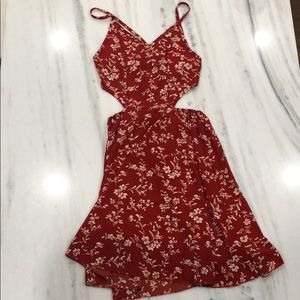 Floral burnt orange dress